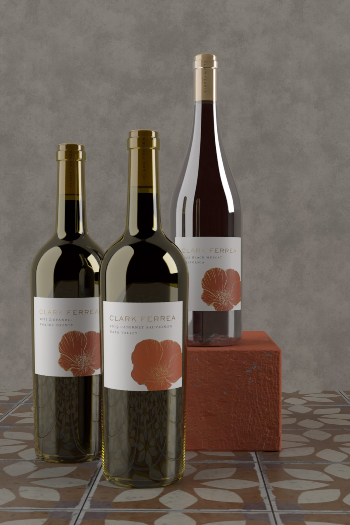 Example selection of Wine Club Trio, featuring three bottles of Clark Ferrea Wine